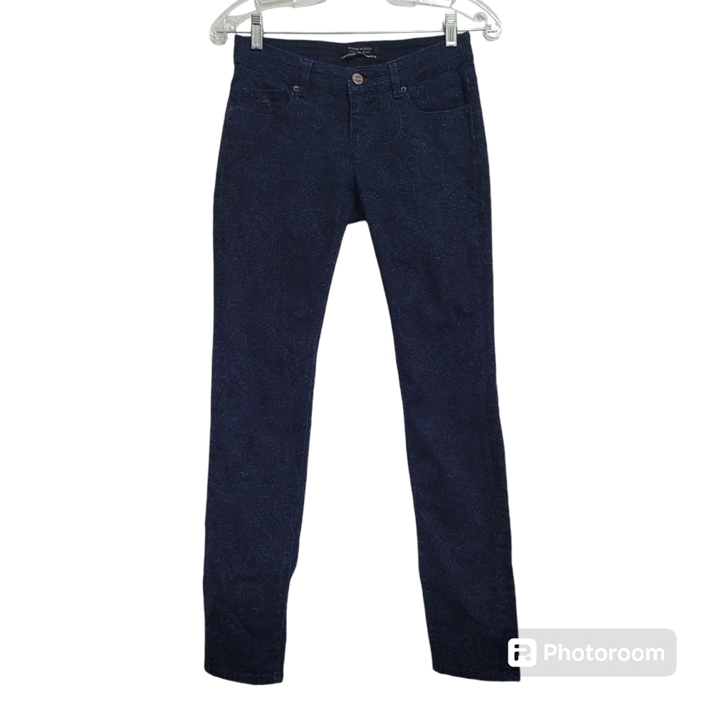 Maison Scotch Paisley Print Blue Lowrise Jeans Size 27